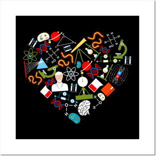 Chemistry heart love chemist science teacher Posters and Art